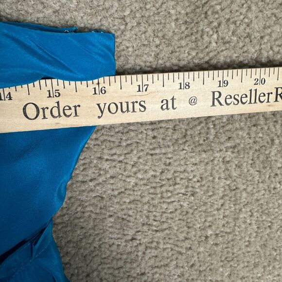 Anthropologie Moulinette Soeurs Dress 0 XS Blue Beaded Silk Floral‎ Maxi Artsy - Picture 6 of 11